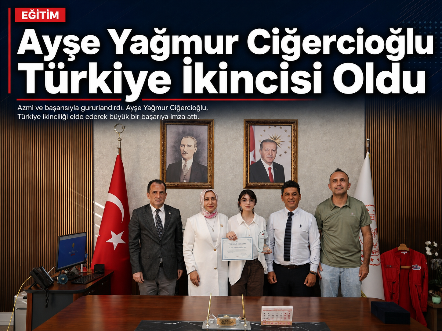 Niğde Yunus Emre Anadolu Lisesi ve Akşemseddin BİLSEM öğrencisi Ayşe Yağmur Ciğercioğlu, Türkiye Entelektüel Oyunları Liseler Arası Müzakere Yarışması'nda kazandığı Türkiye...
